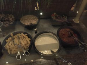 Salad Bar part 2 - mushrooms, baby corn, ginger dressing, ranch dressing, veggie salad, vermicelli salad.